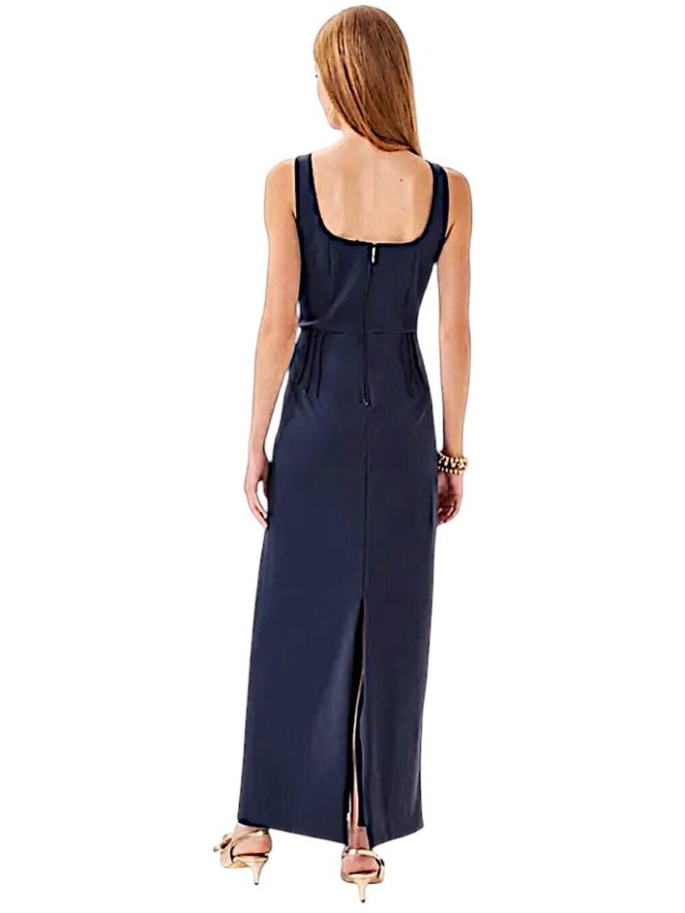 Lilly Pulitzer Jade Maxi Dress with Rosettes in True Navy NWT - Size 00 - Picture 6 of 9